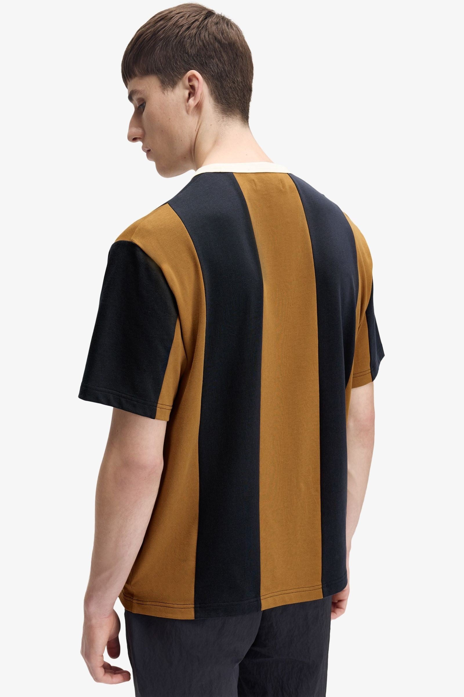 Fred Perry MEYBA Striped Ringer T-Shirt Dark Caramel