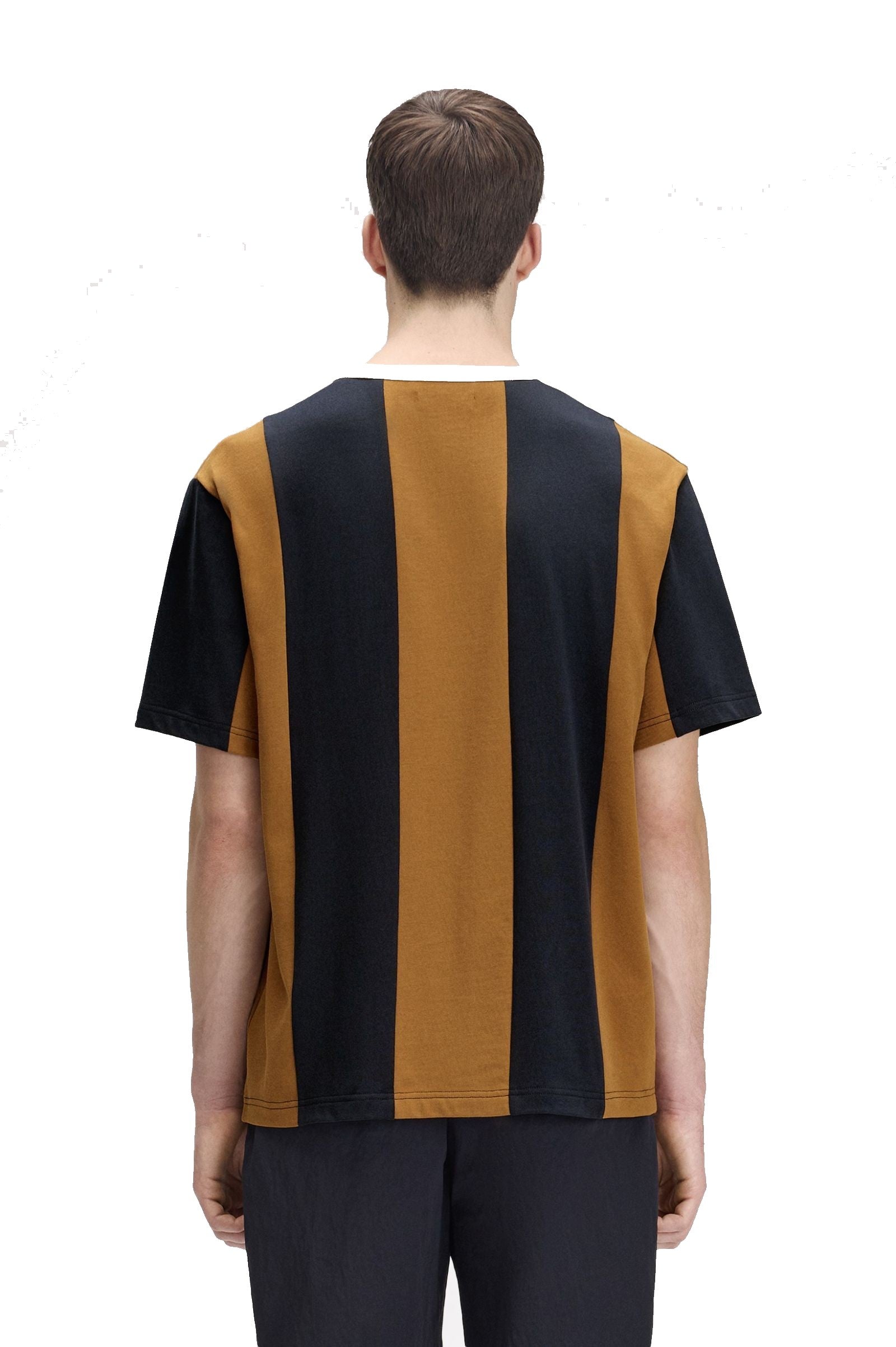 Fred Perry MEYBA Striped Ringer T-Shirt Dark Caramel