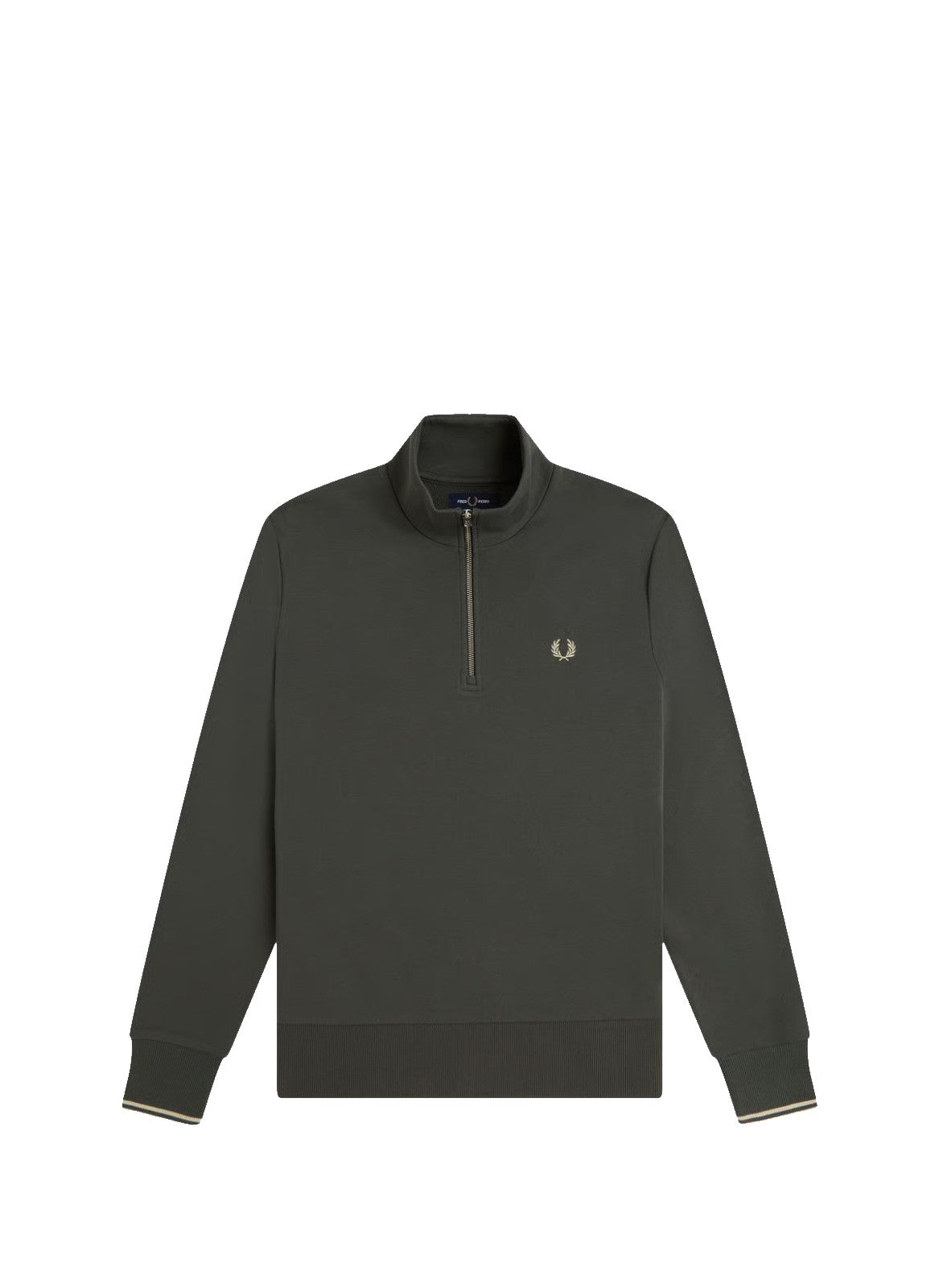 Fred Perry Sudadera Media Cremallera  Field Green / Oatmeal