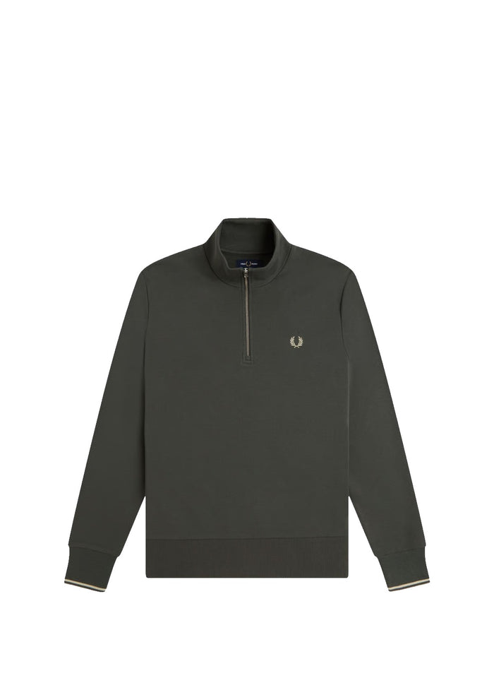 Fred Perry Sudadera Media Cremallera  Field Green / Oatmeal