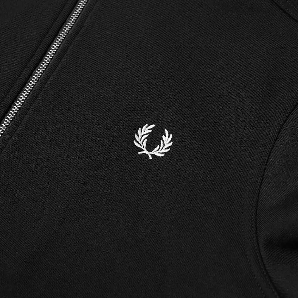 Fred Perry Hooded Zip Through Sweatshirt Black