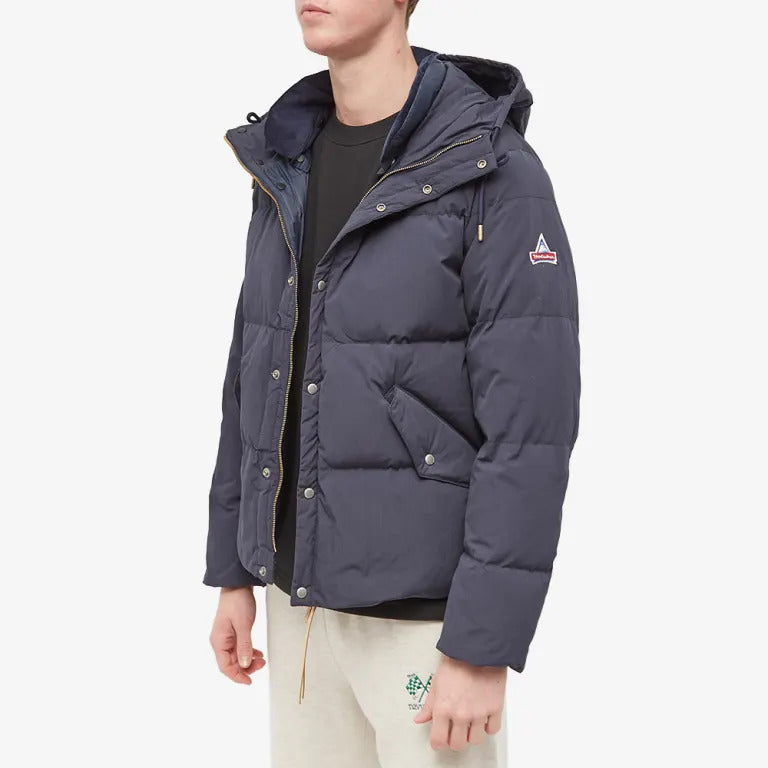HOLUBAR Crinkle Cropped Puffer Jacket Dark Blue