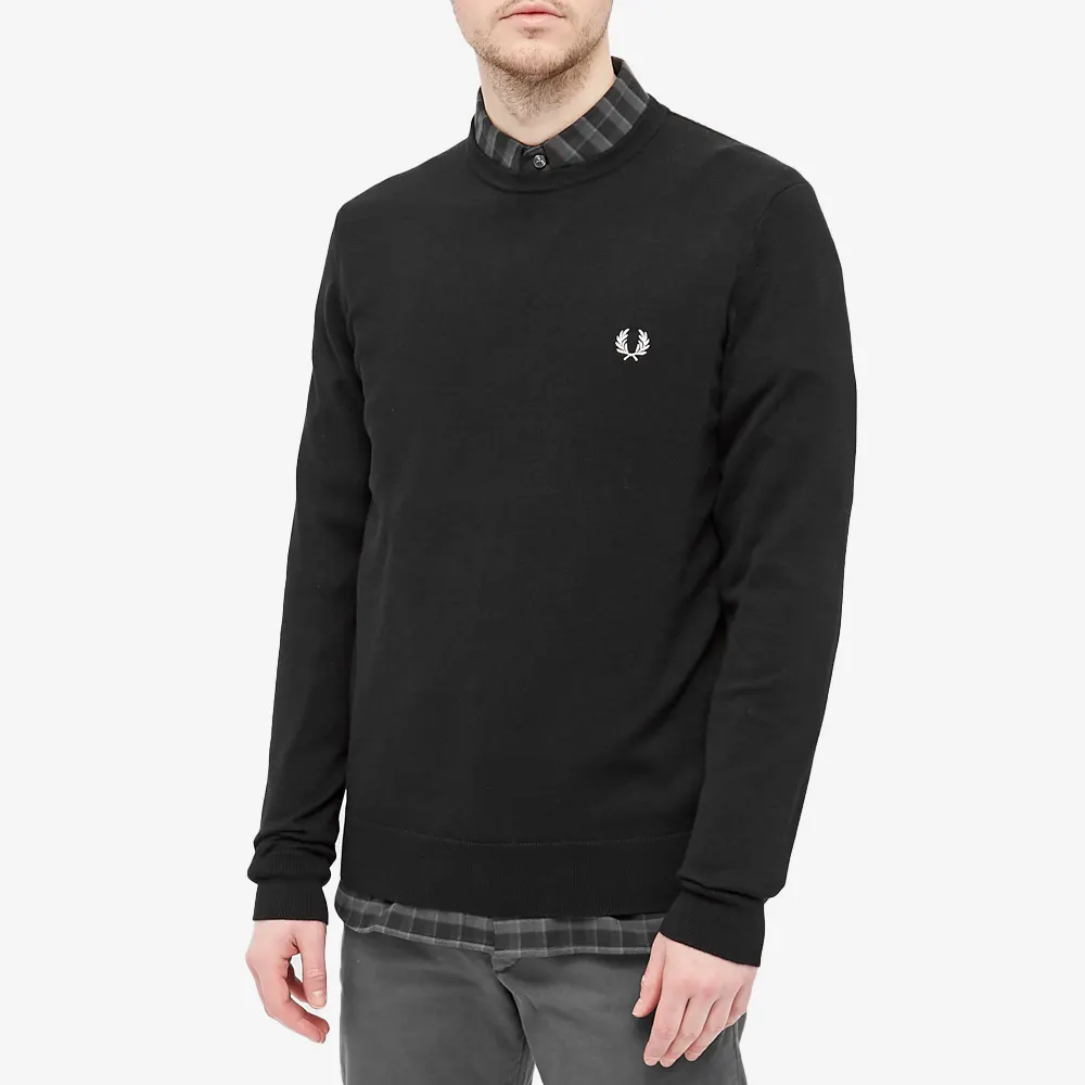Fred Perry Classic Crew Neck Jumper Black