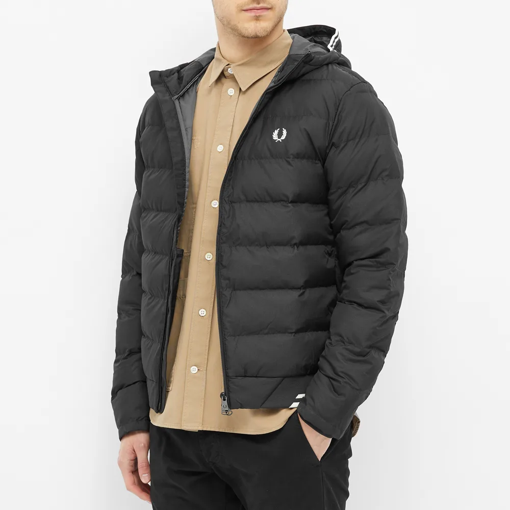 Fred Perry Hooded Insulated Jacket Black