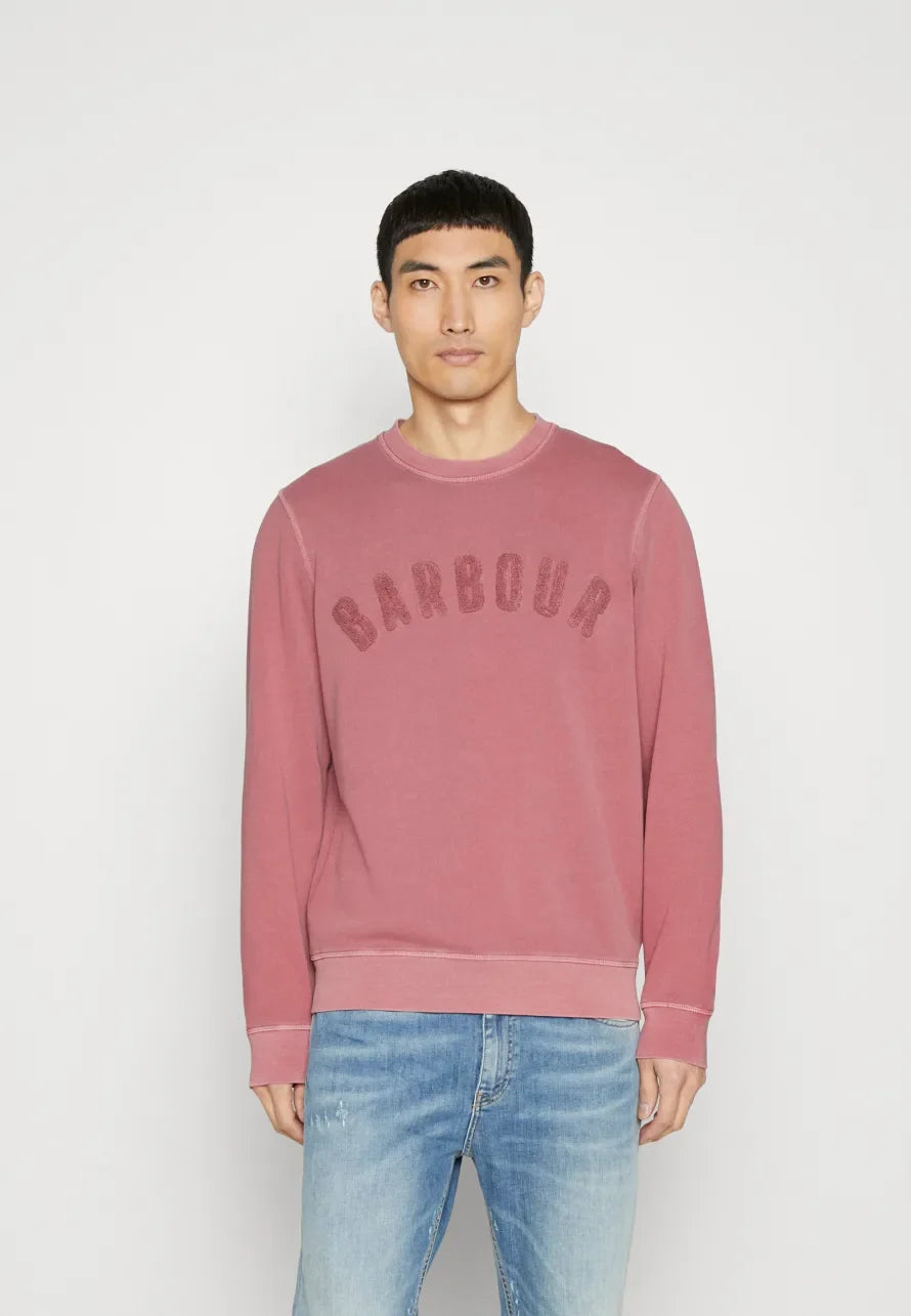 Barbour Washed Prep Logo Crew Neck Faded Pink