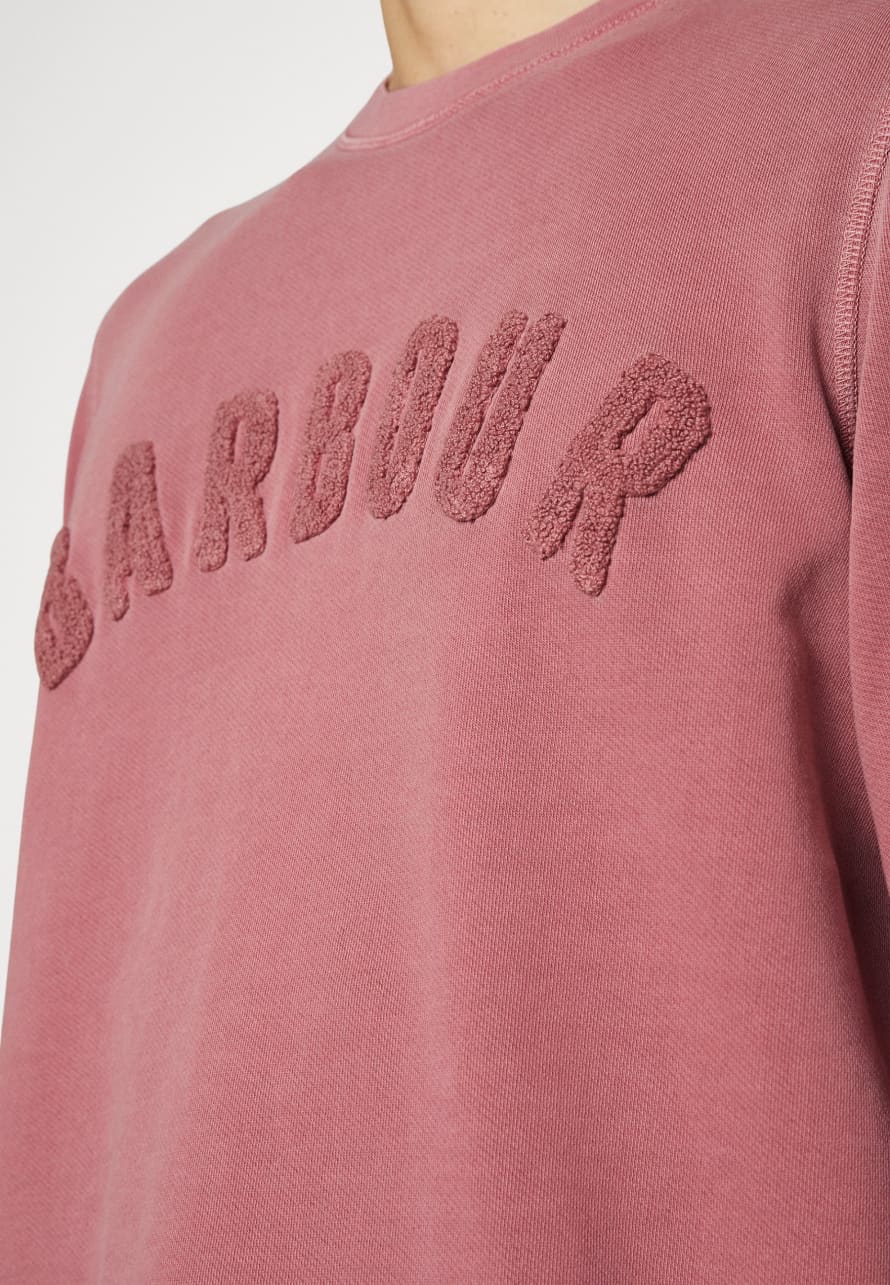 Barbour Washed Prep Logo Crew Neck Faded Pink