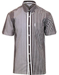BEN SHERMAN Riley Pinstripe 1970's Archive Shirt Chocolate