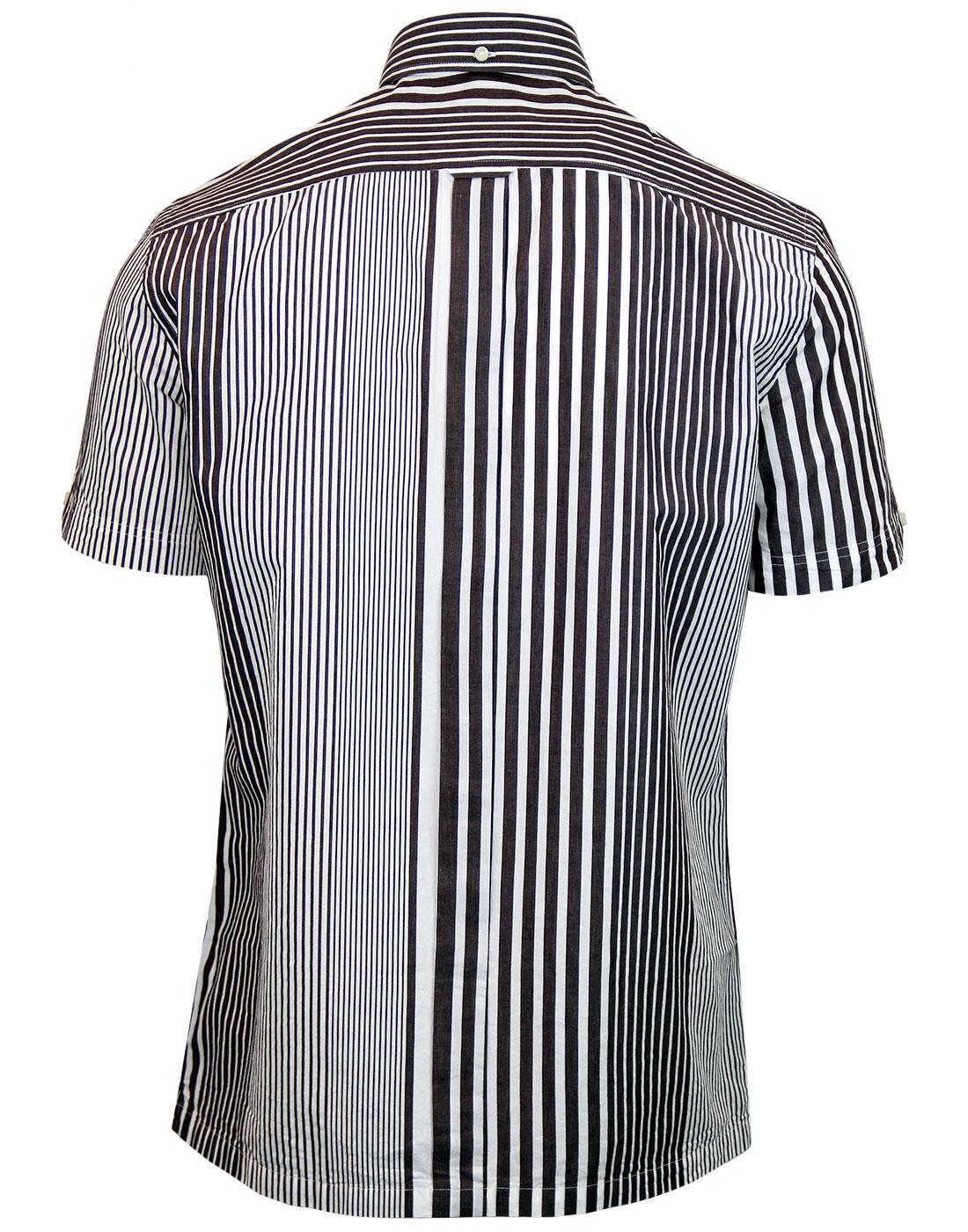 BEN SHERMAN Riley Pinstripe 1970's Archive Shirt Chocolate