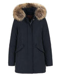 Woolrich Woman Luxury Arctic Parka with Detachable Fur Midnight Blue