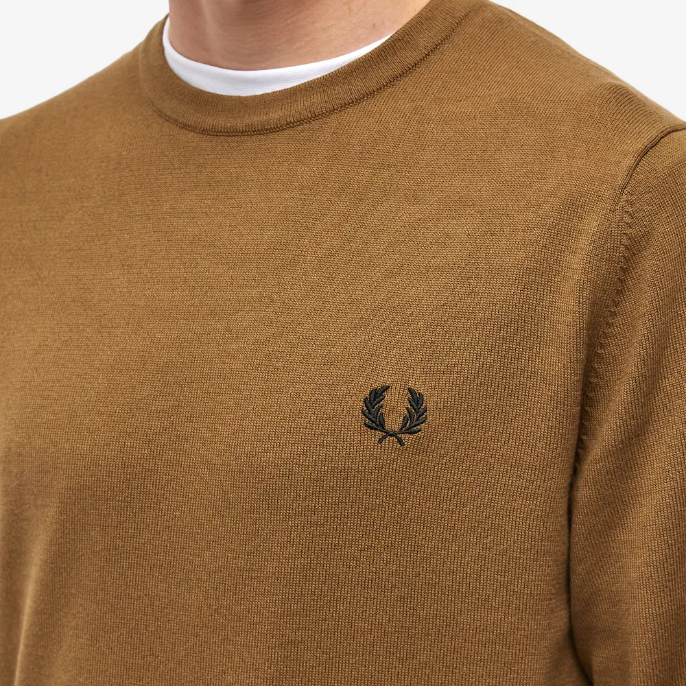 Fred Perry Classic Crew Neck Jumper Shaded Stone