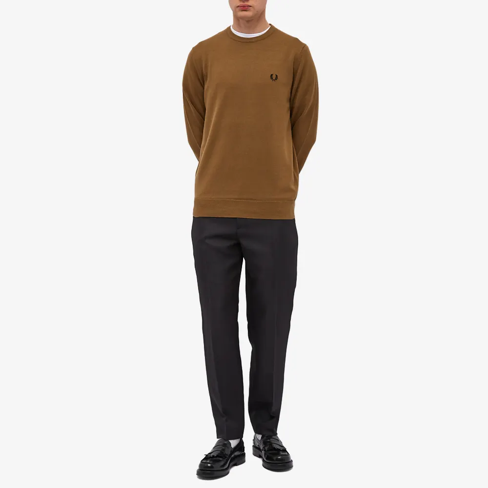 Fred Perry Classic Crew Neck Jumper Shaded Stone
