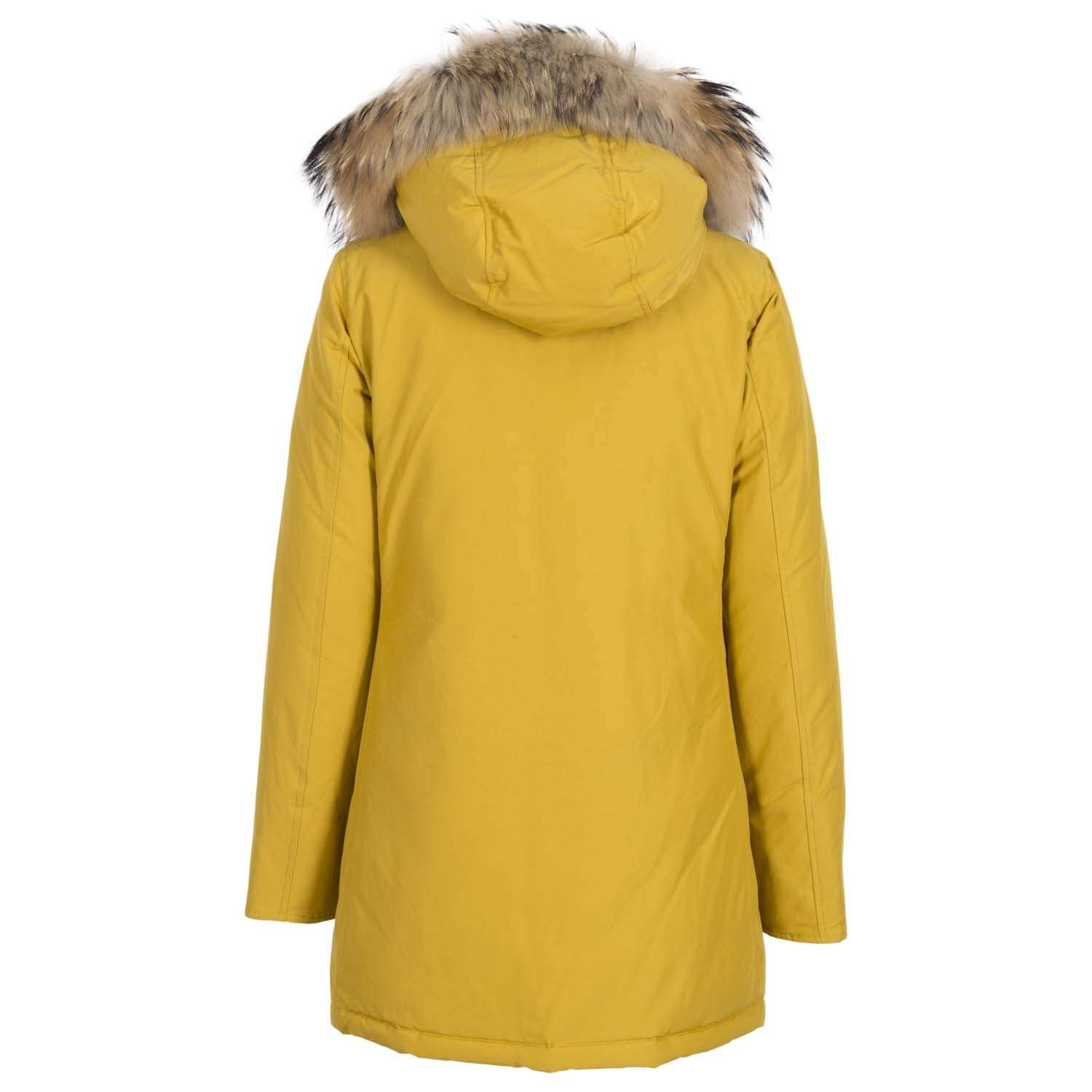 Woolrich Woman  Arctic Parka in Ramar with Detachable Fur Trim Yellow
