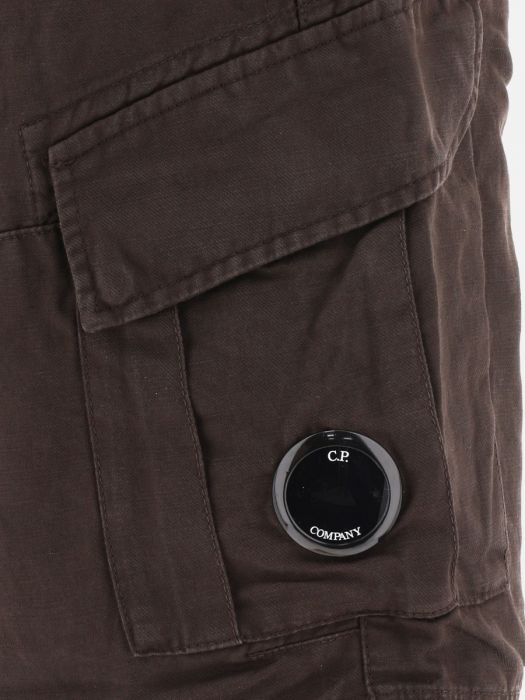 C.P. Company Cotton Linen Cargo Short Black
