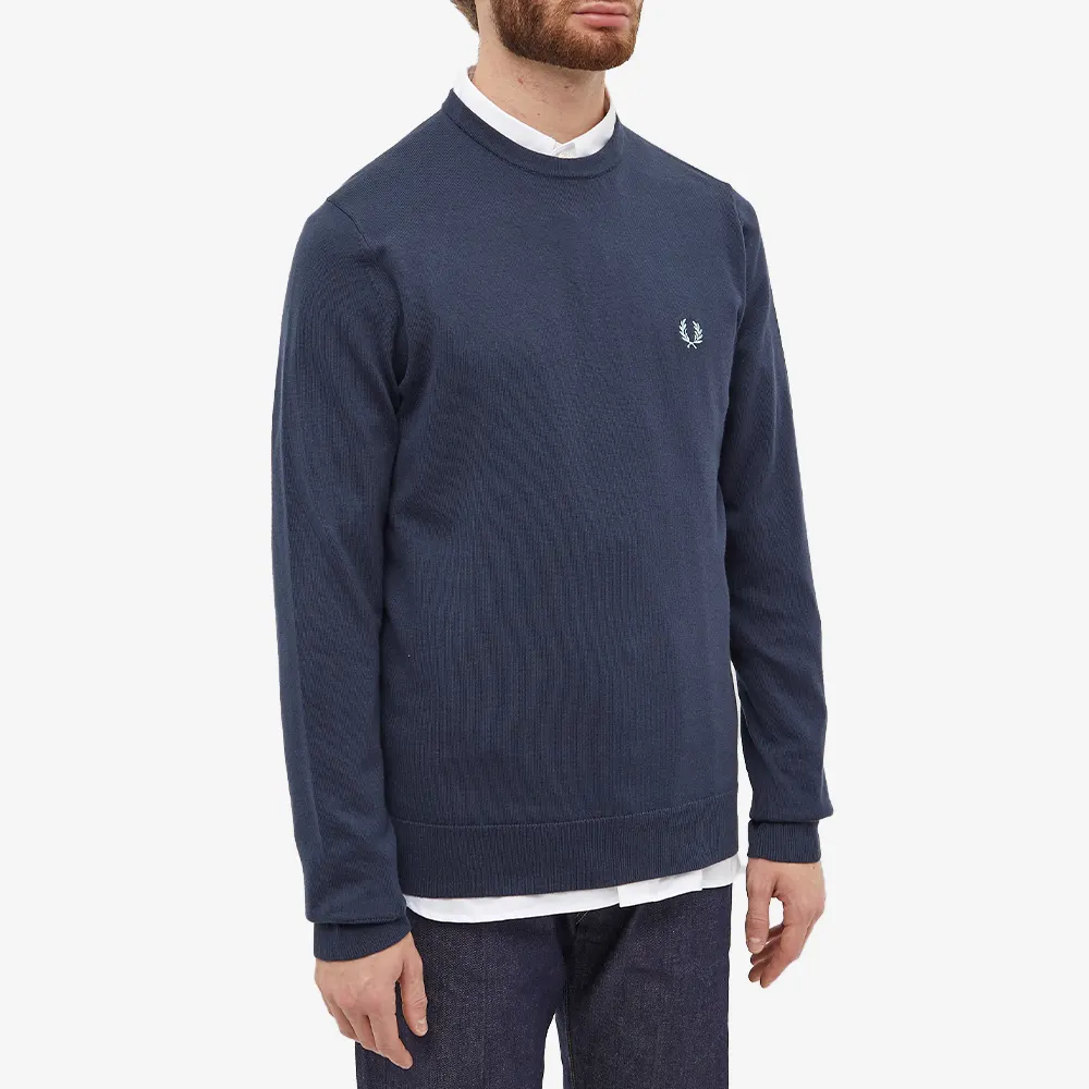Fred Perry Classic Crew Neck Jumper Shaded Navy