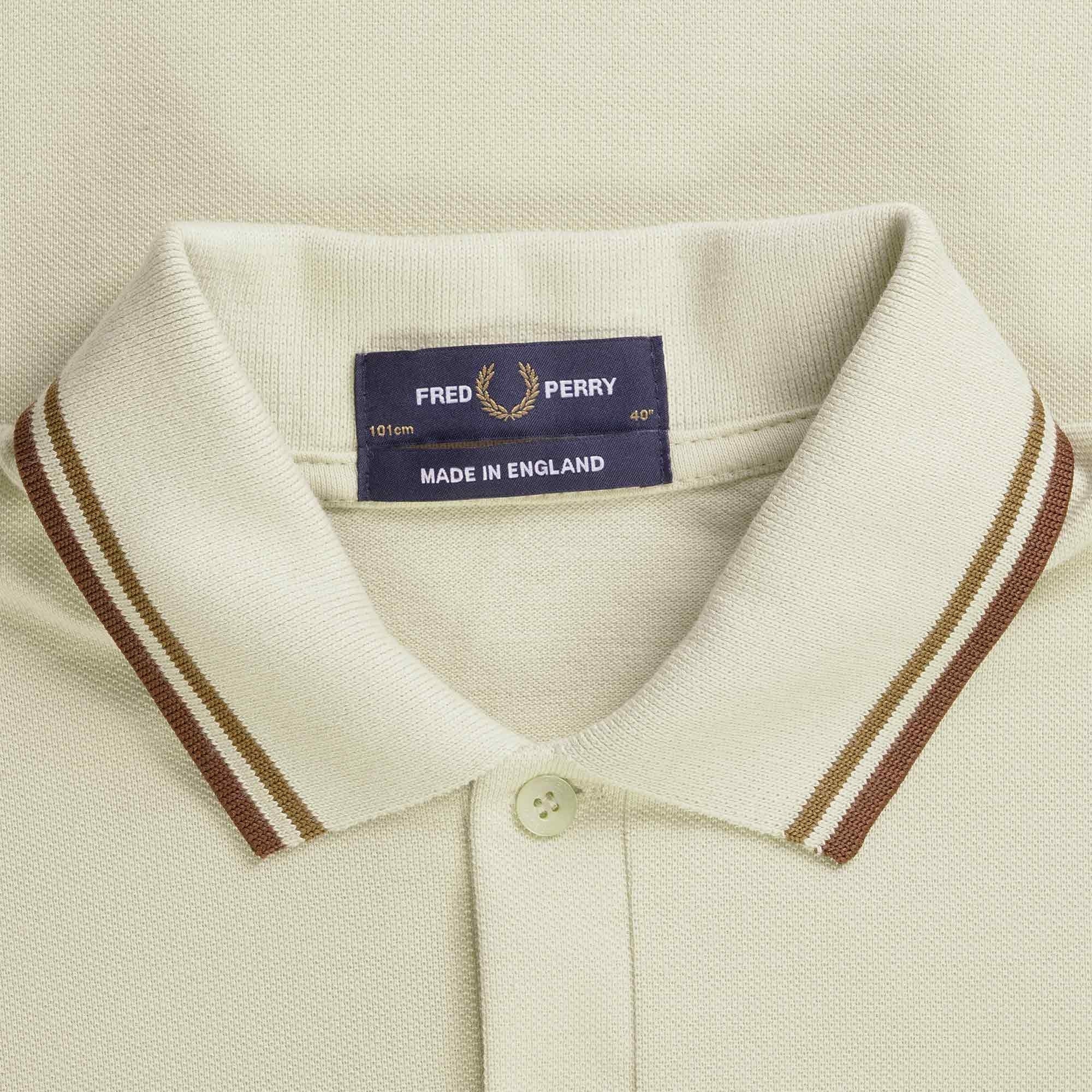 Fred Perry Reissues Original Twin Tipped Polo Oatmeal / Dark Caramel / Whisky Brown