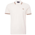 Fred Perry Reissues Original Twin Tipped Polo Ecru Dark Caramel Dark Caramel