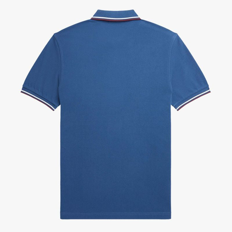 Fred Perry Slim Fit Twin Tipped Polo Midnight Blue / Snow White / Oxblood