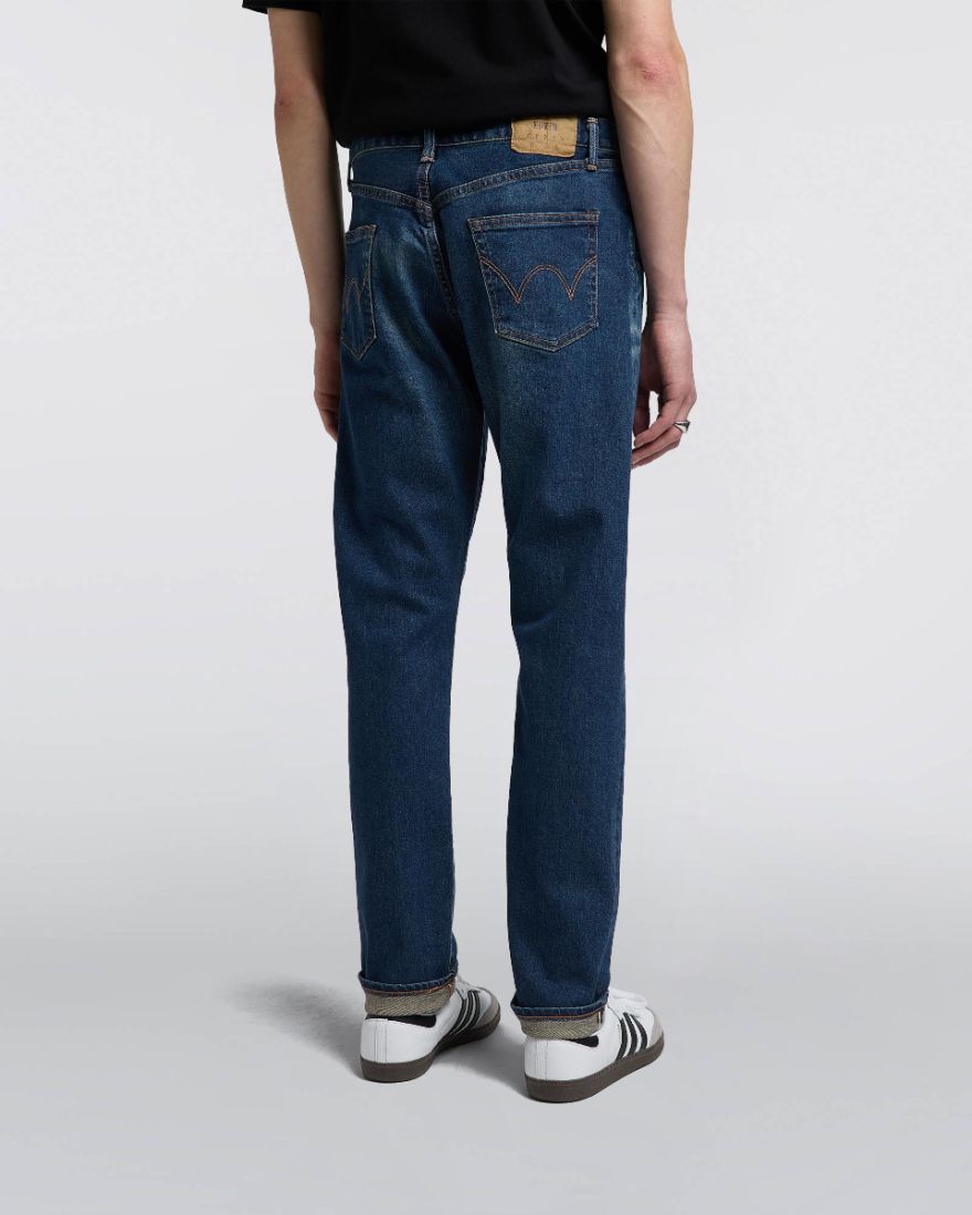 Edwin Slim Tapered Jeans L32 Blue Mid Dark Used