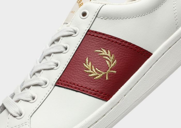Fred Perry B721 Leather Side Panel Porcelain