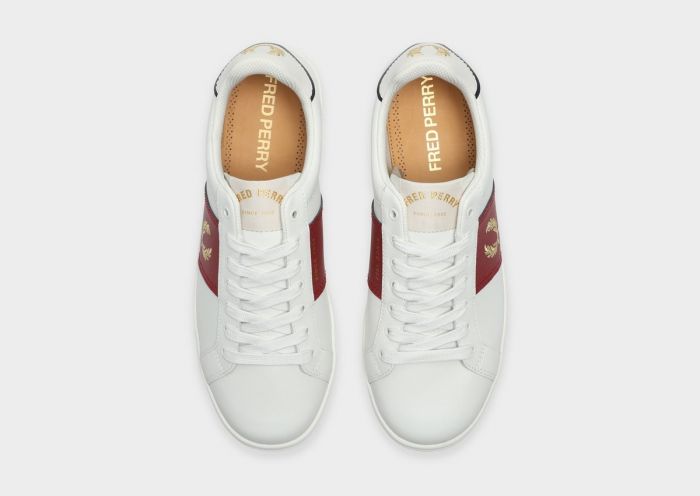 Fred Perry B721 Leather Side Panel Porcelain