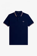 Fred Perry Slim Fit Twin Tipped Polo Blue Pink Pink