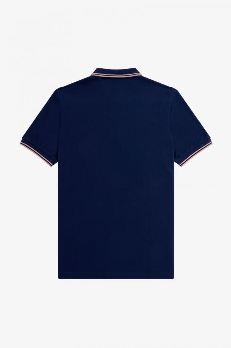 Fred Perry Slim Fit Twin Tipped Polo Blue Pink Pink