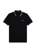 Fred Perry Slim Fit Twin Tipped Polo Black / Ecru / Limestone