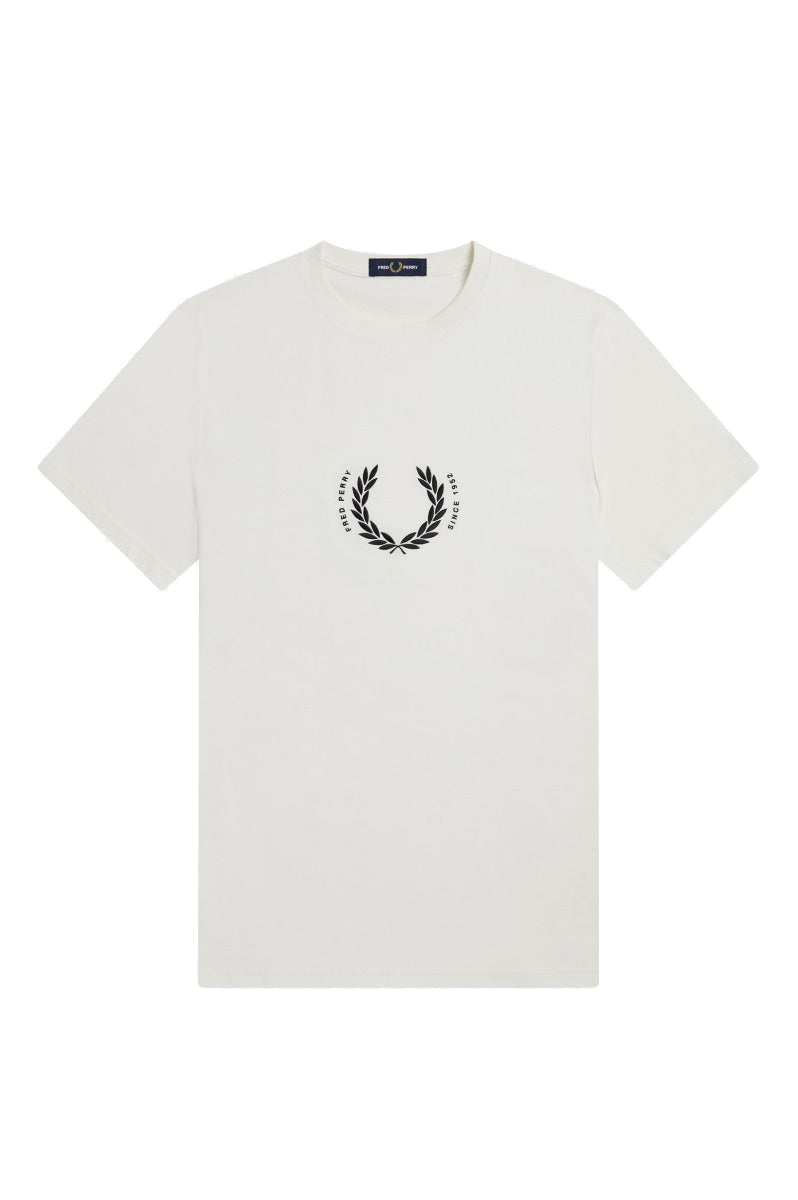 Fred Perry Circle Branding T-Shirt Snow White