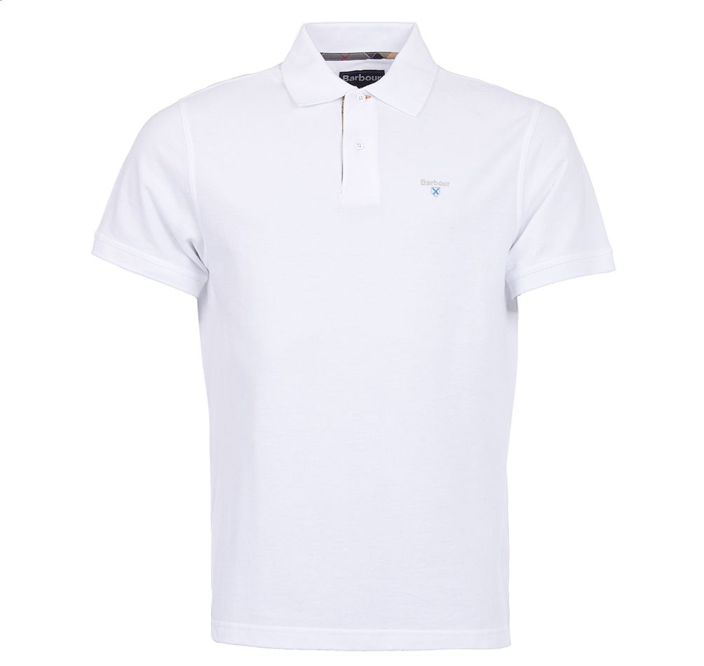 Barbour Tartan Pique Polo Shirt White Dress