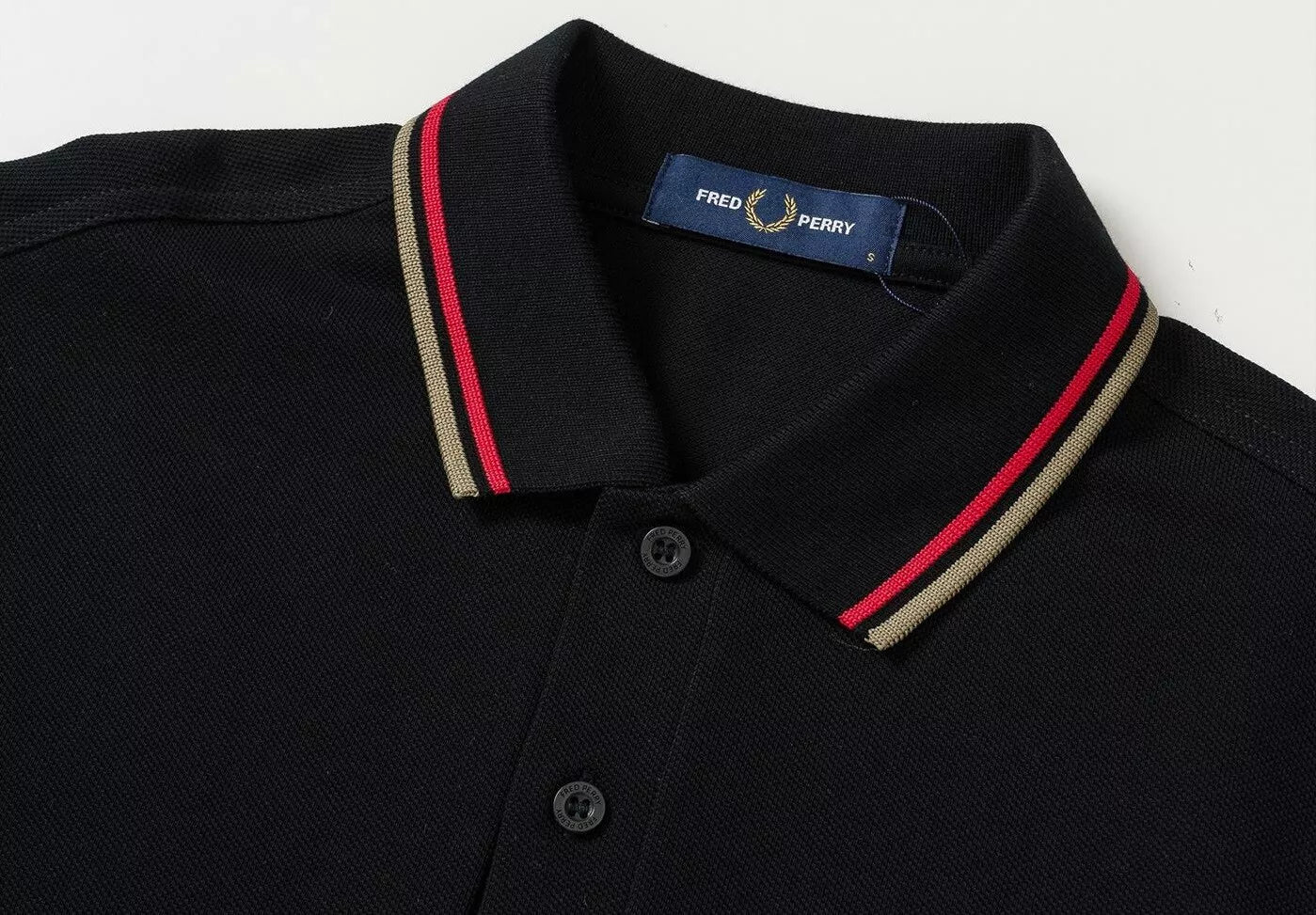 Fred Perry Slim Fit Twin Tipped Polo Black