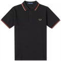 Fred Perry Slim Fit Twin Tipped Polo Black