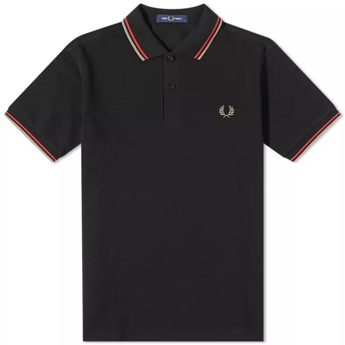 Fred Perry Slim Fit Twin Tipped Polo Black