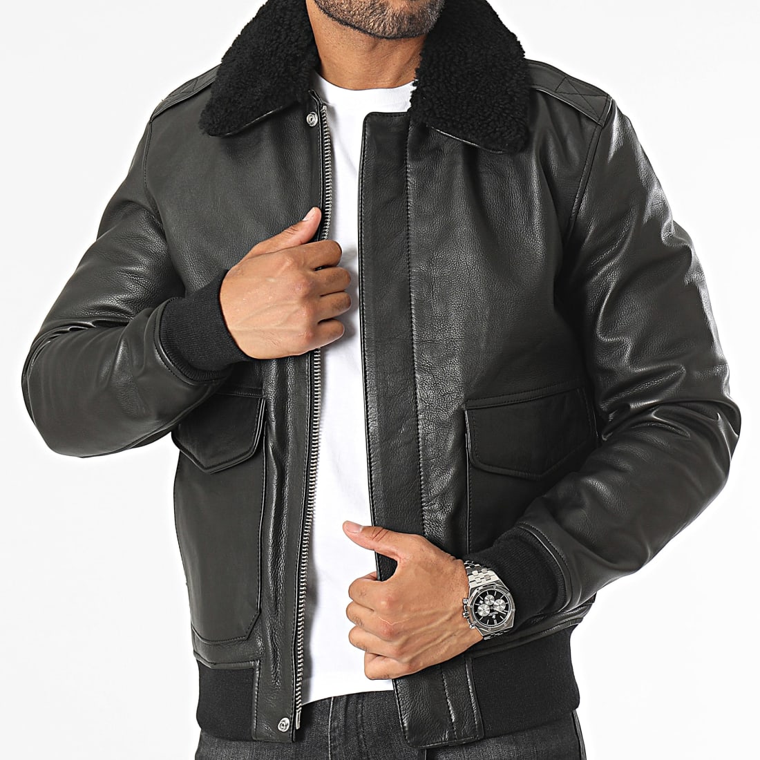 Schott A2 Leather Flight Jacket LC2412 Black