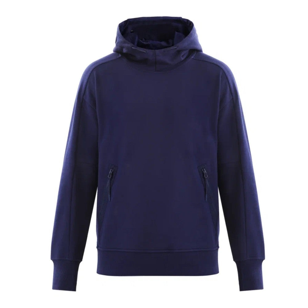 C.P. Company Diagonal Raised Fleece Goggle Hoodie Medieval Blue
