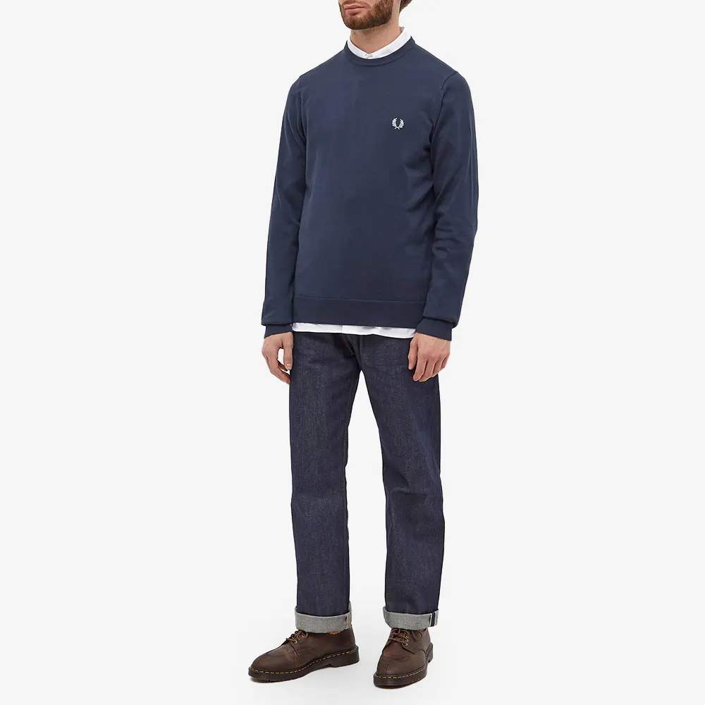 Fred Perry Classic Crew Neck Jumper Shaded Navy