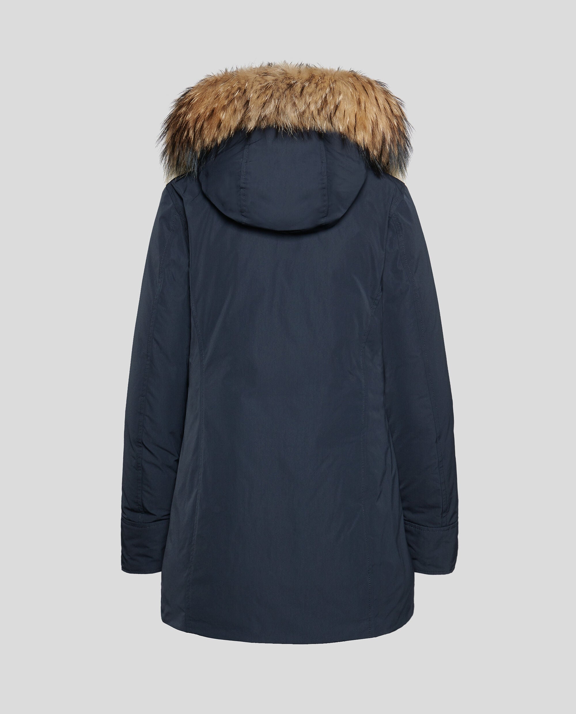 Woolrich Woman Luxury Arctic Parka with Detachable Fur Midnight Blue